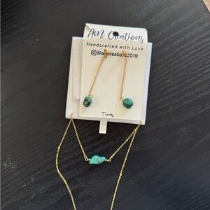 Handmade Gold and Turquoise Jewelry Set